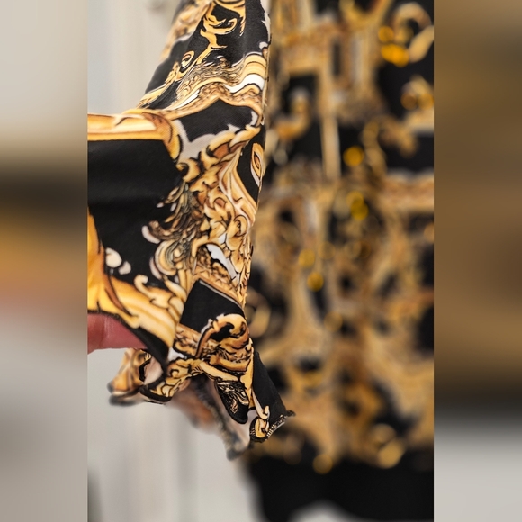 132 - Versace Inspired Baroque Print Blouse - Picture 6 of 8